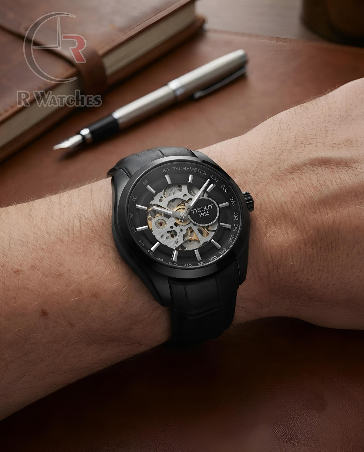 (SS)📷⬆️🔁 Tissot Automatic leather Full Black (TSL15)