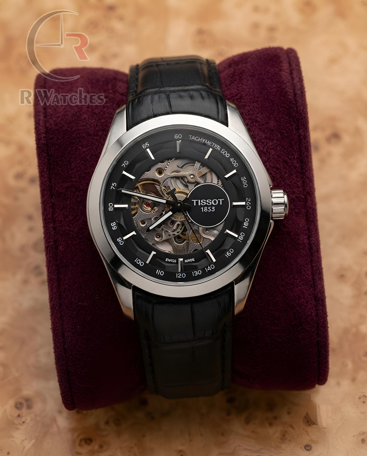 (OS2)📷 Tissot Automatic Leather Silver Black (TSAL1)