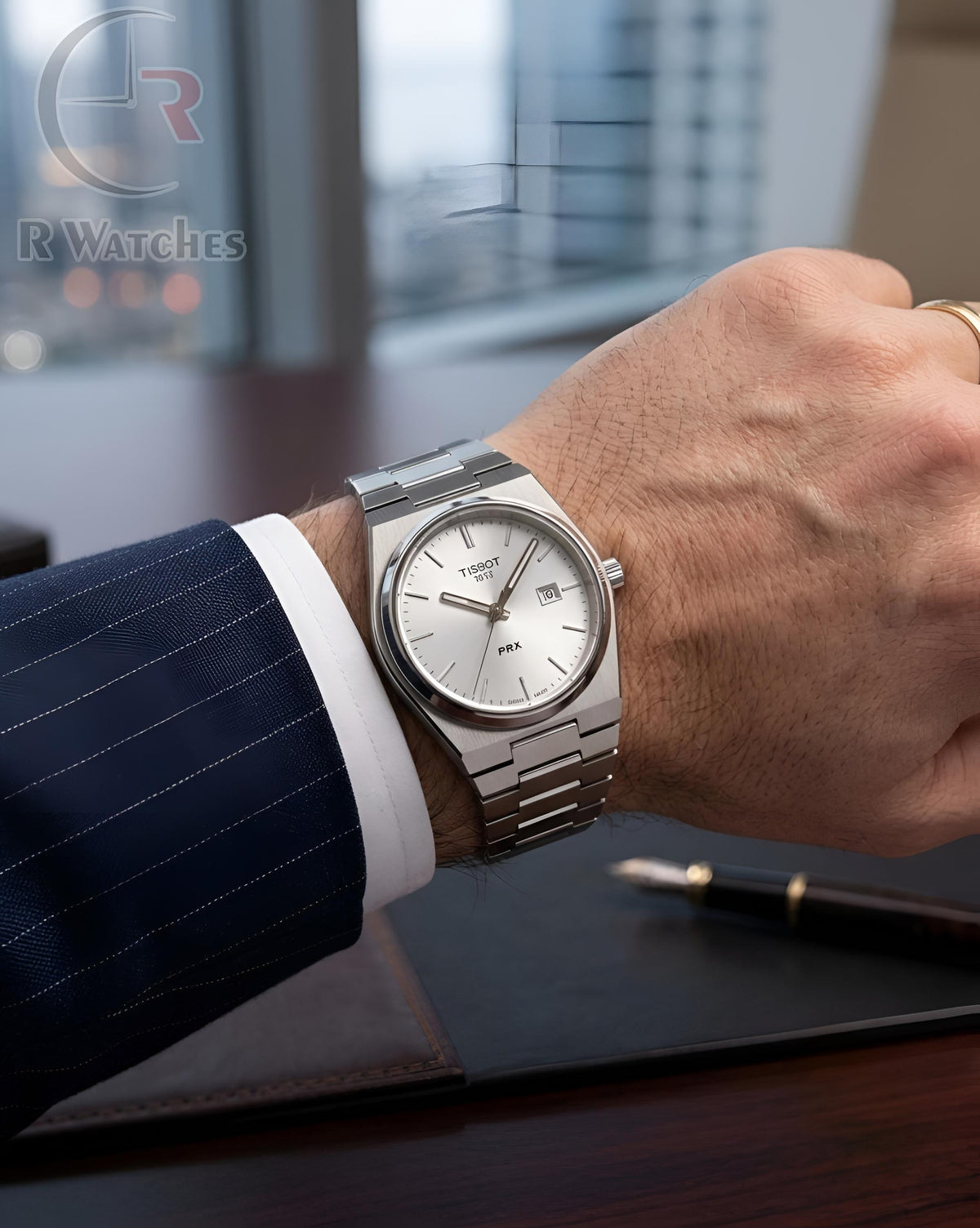 (OS)📷⬆️⭐ Tissot Prx Silver White Dial (TSP35)