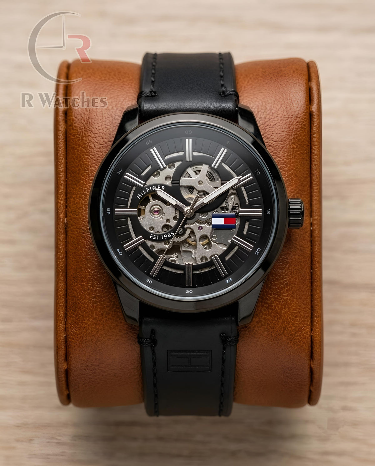 (OS2)📷⬆️ Tommy Hilfiger Automatic Leather Full Black (THAL2)