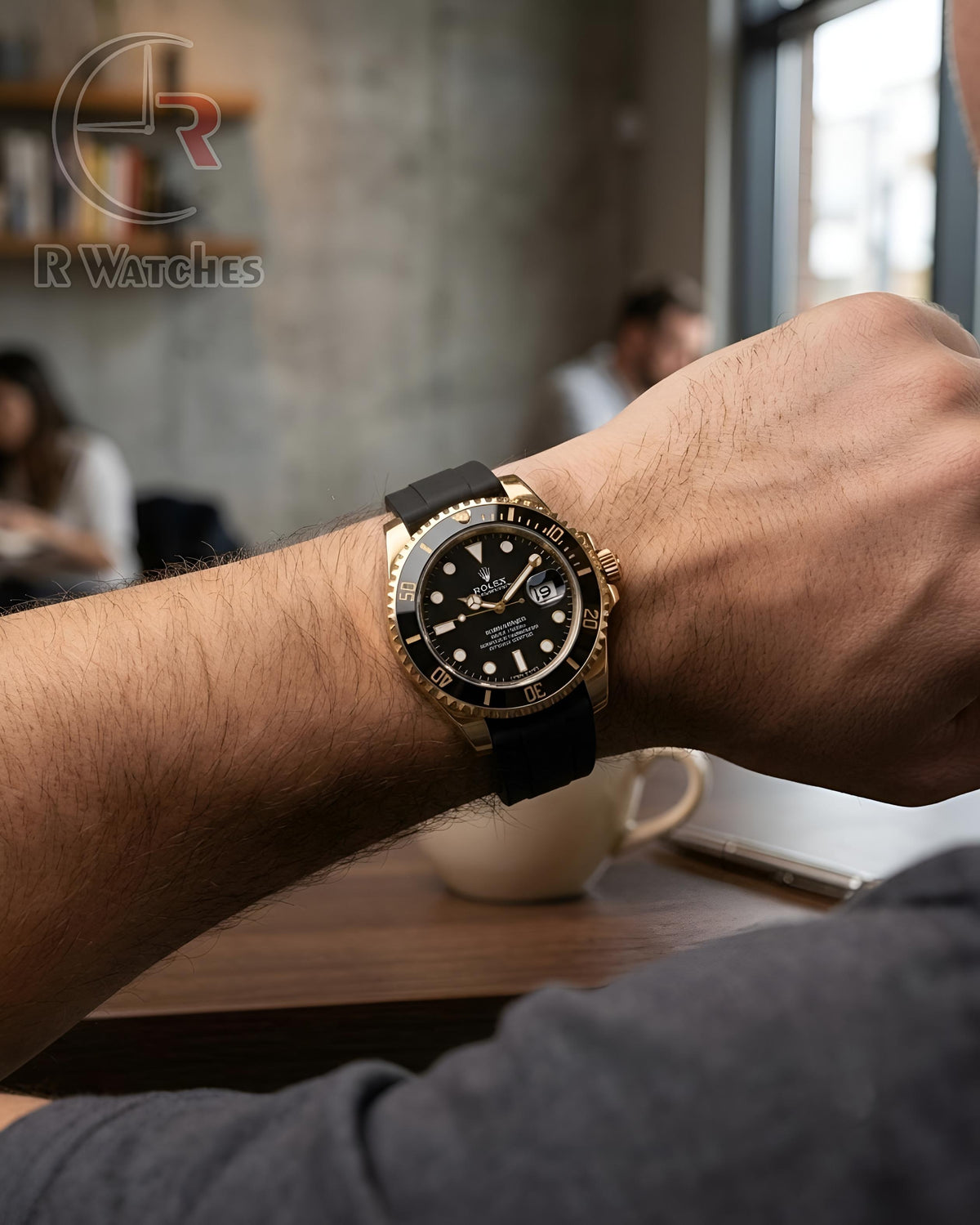 (SS) Rolex Silicon Black Gold