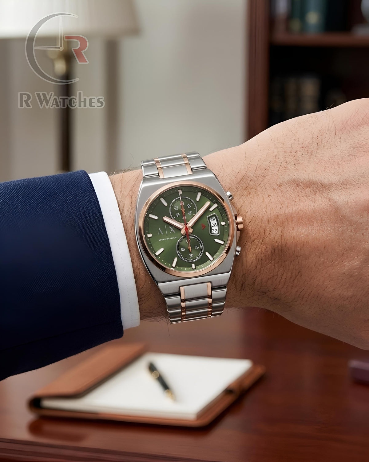 (SS) AX Rose Gold Green