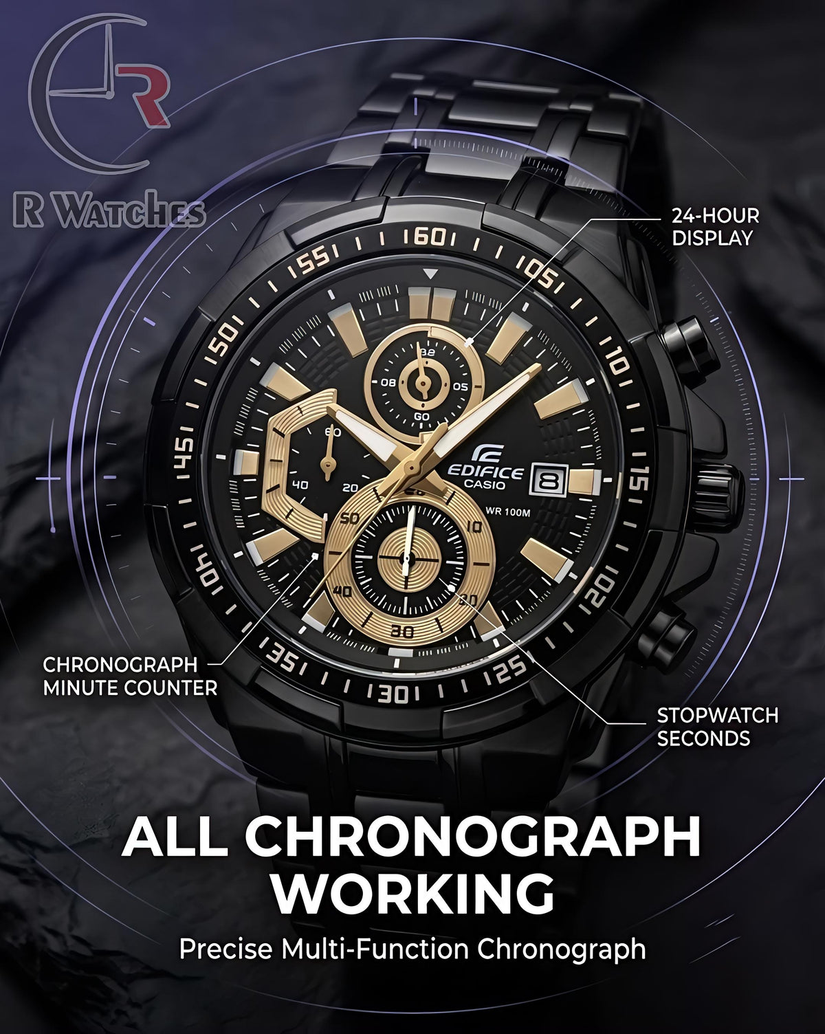 Edifice Black Gold – Premium Luxury Chronograph Watch