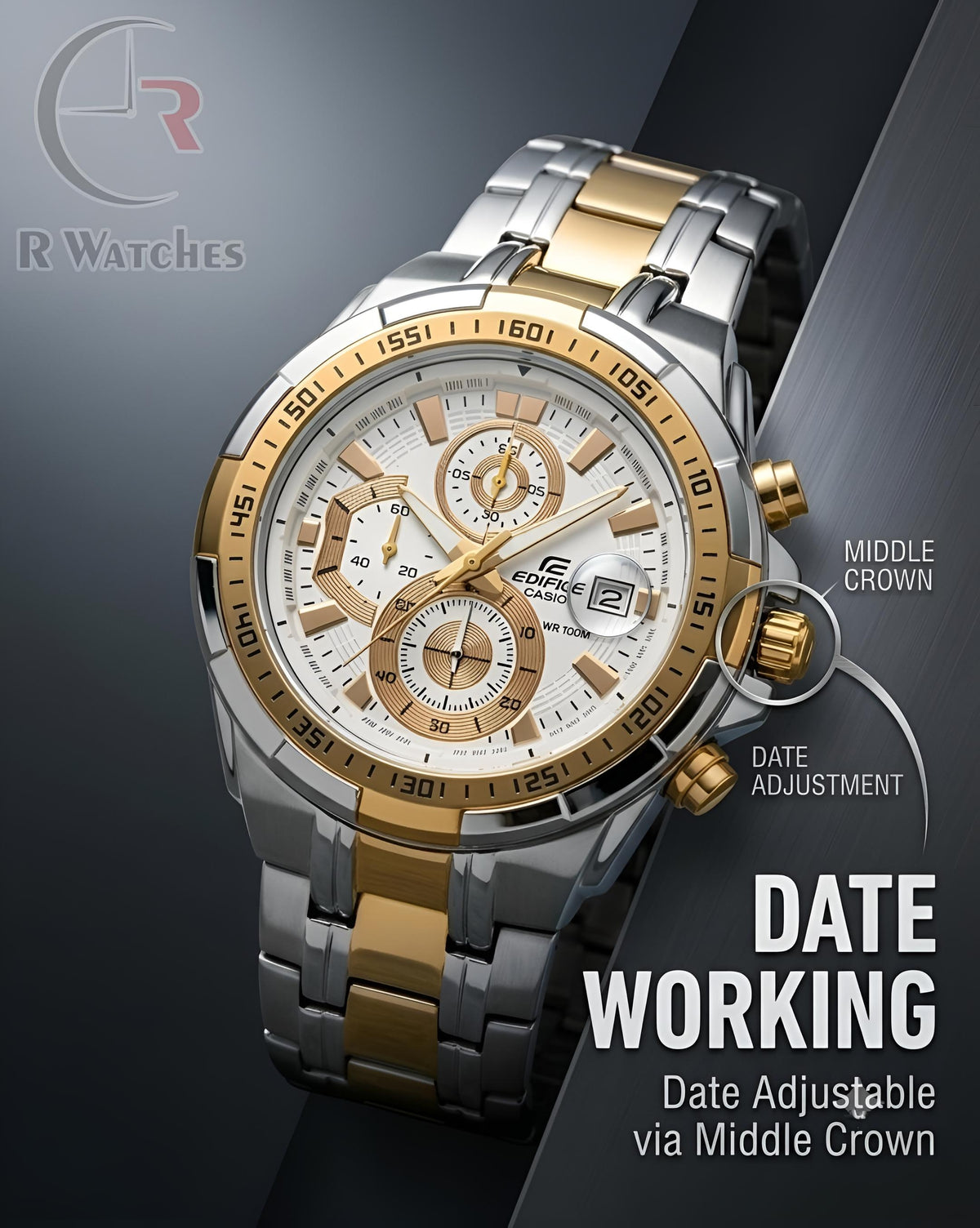 Edifice Dual White – Premium Luxury Chronograph Watch