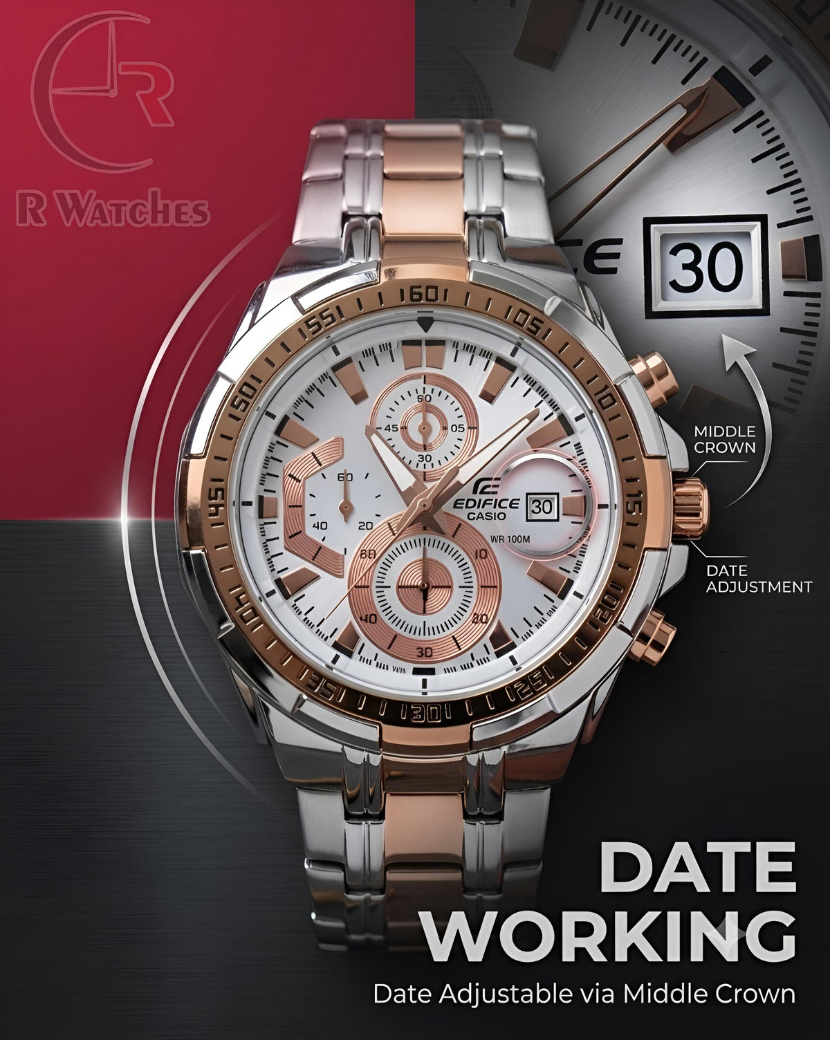Edifice Rose Gold โ Premium Luxury Chronograph Watch