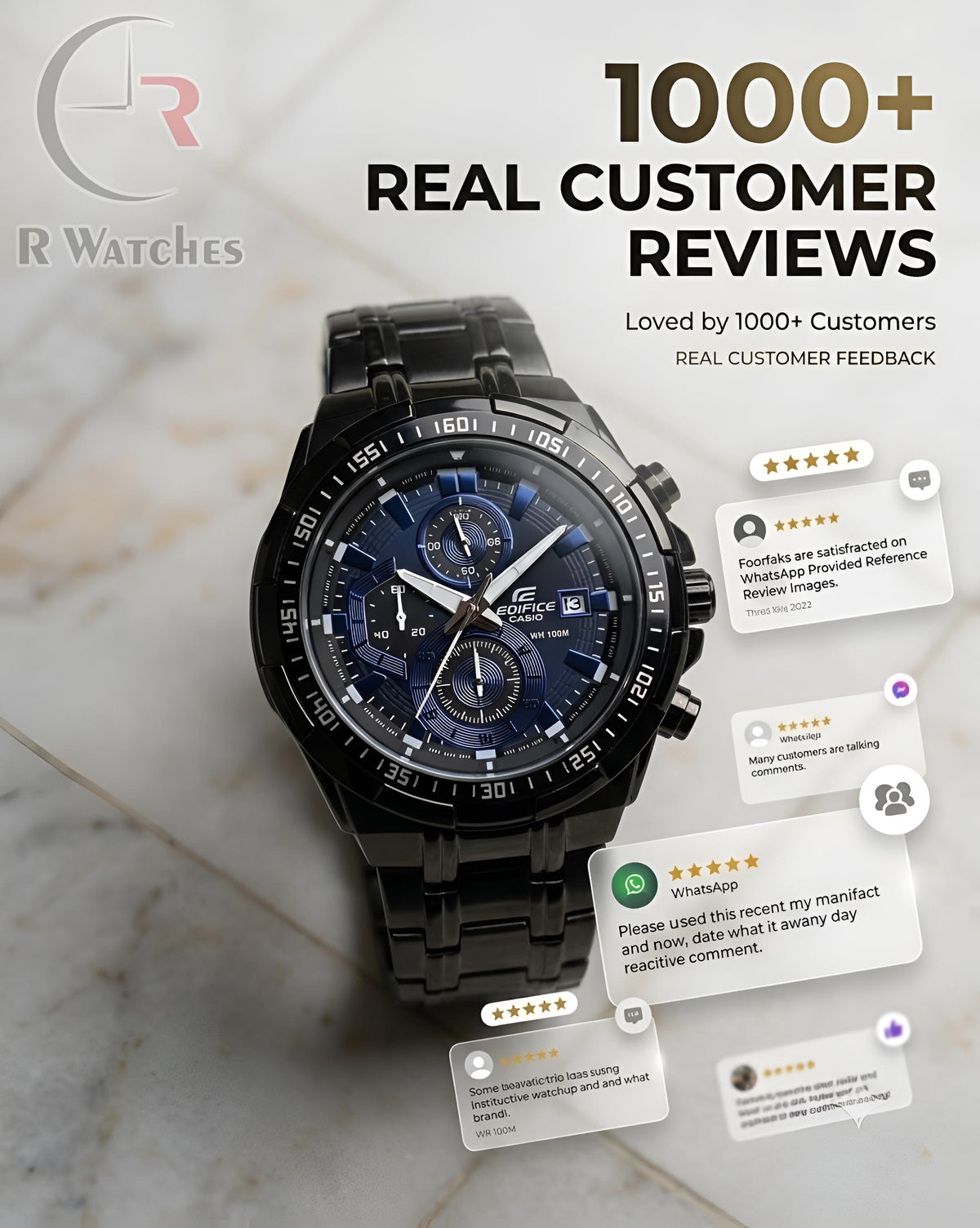 Edifice Black Blue – Premium Luxury Chronograph Watch