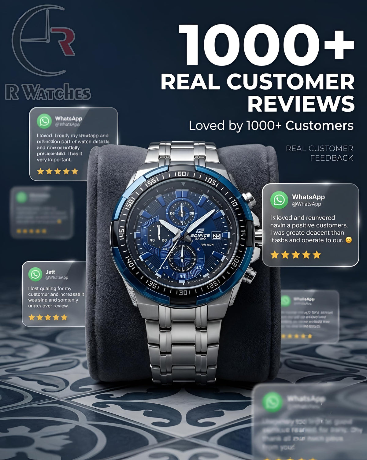 Edifice Silver Blue – Premium Luxury Chronograph Watch
