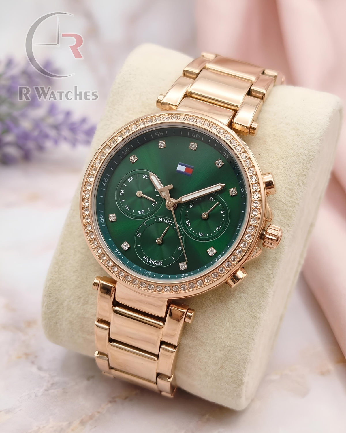 (SS) Tommy Hilfiger Girls Rose Gold Green