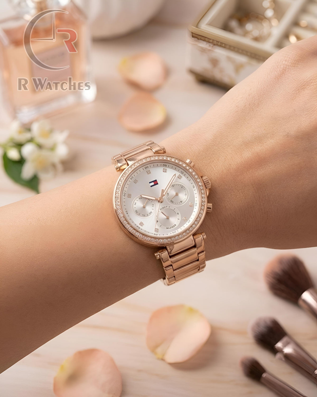 (SS) Tommy Hilfiger Girls Rose Gold White
