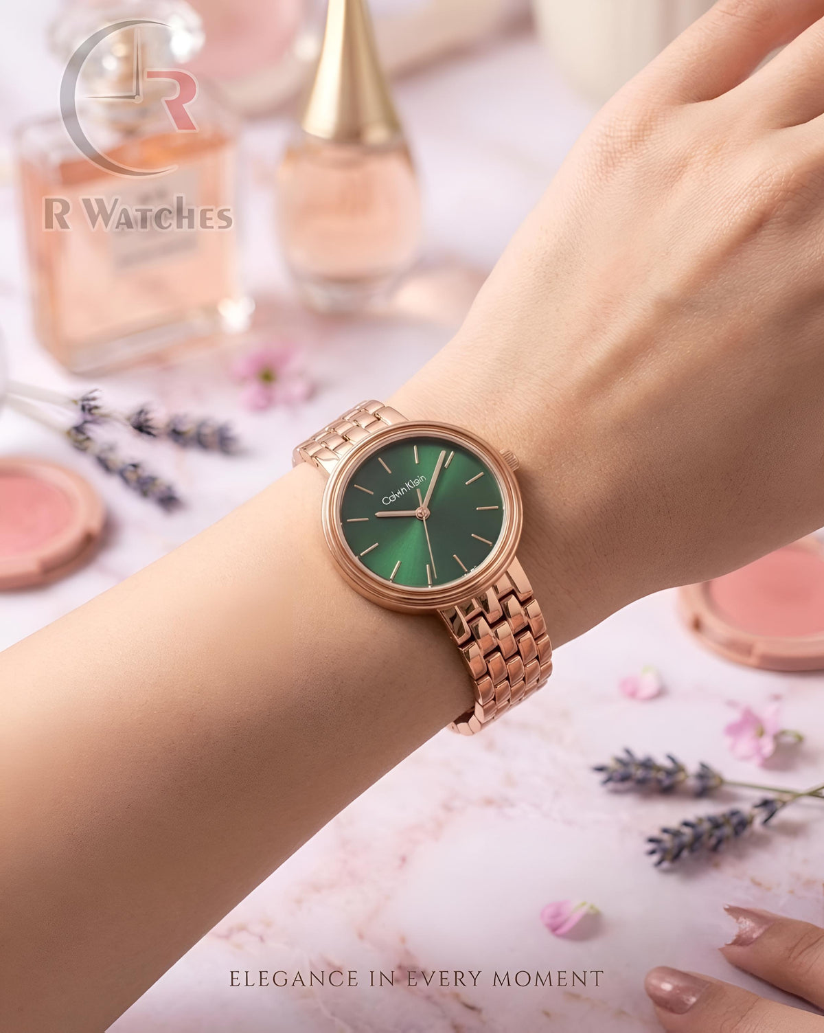 (OS) CK Girls Rose Gold Green