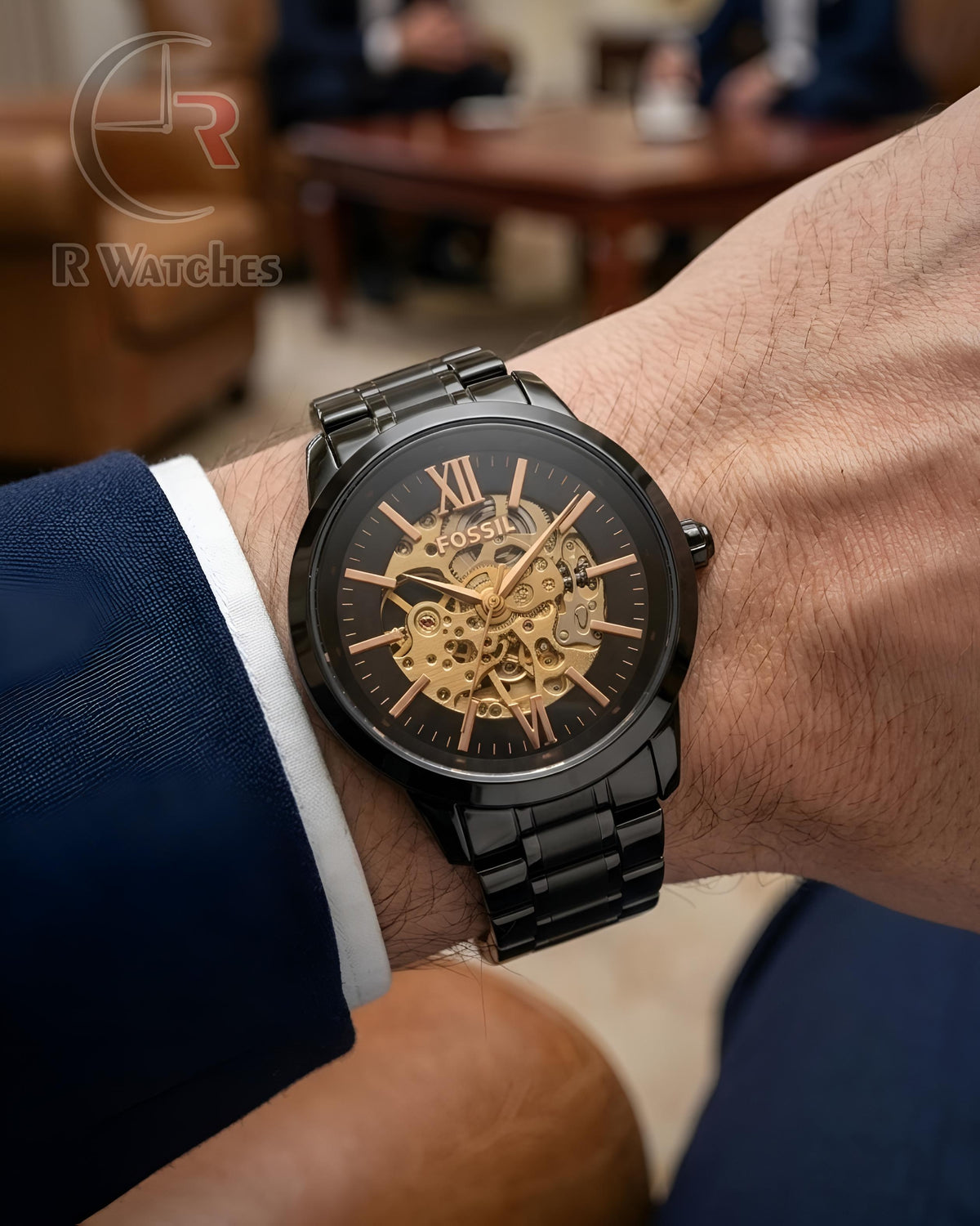 (OS2)🖤⭐ Fossil Automatic Full Black (FSAM27)
