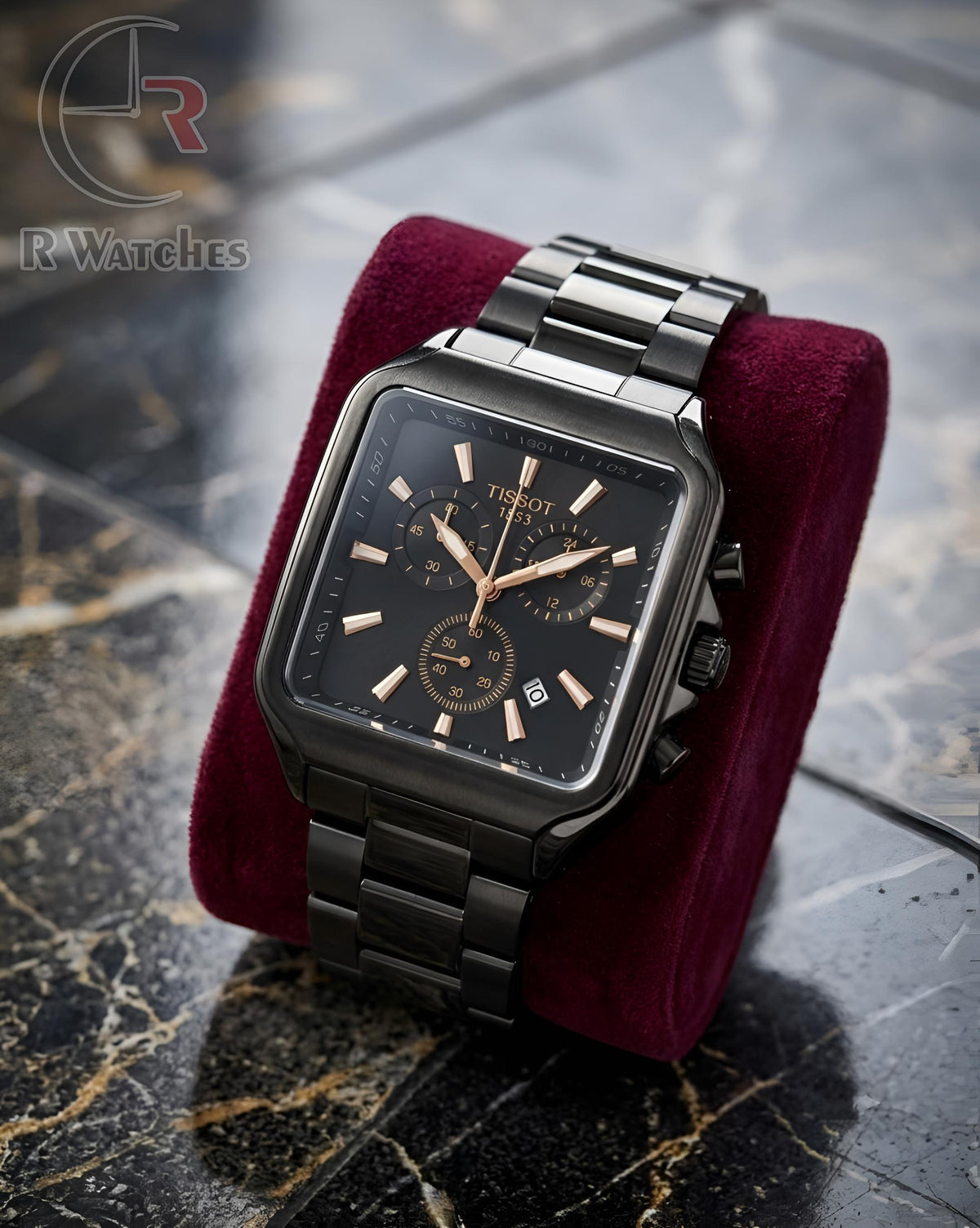 (OS) Tissot Square Rose Gold Black