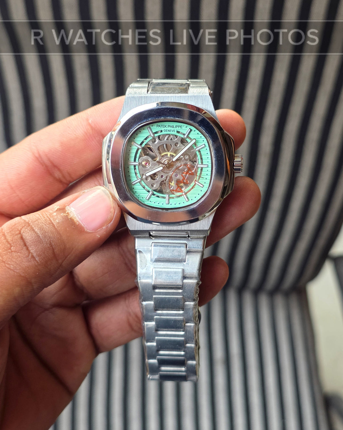 (OS)🖤⭐ Patek Philippe Automatic Silver New Colour (PPAM8)