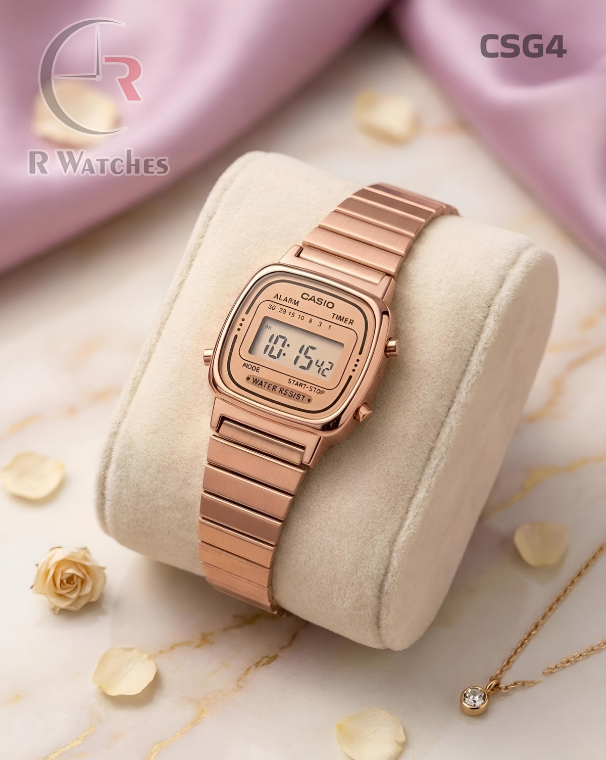 (OS4)🖤⬆️🔁 Casio Girls illuminator Full Rose Gold (CSG4)