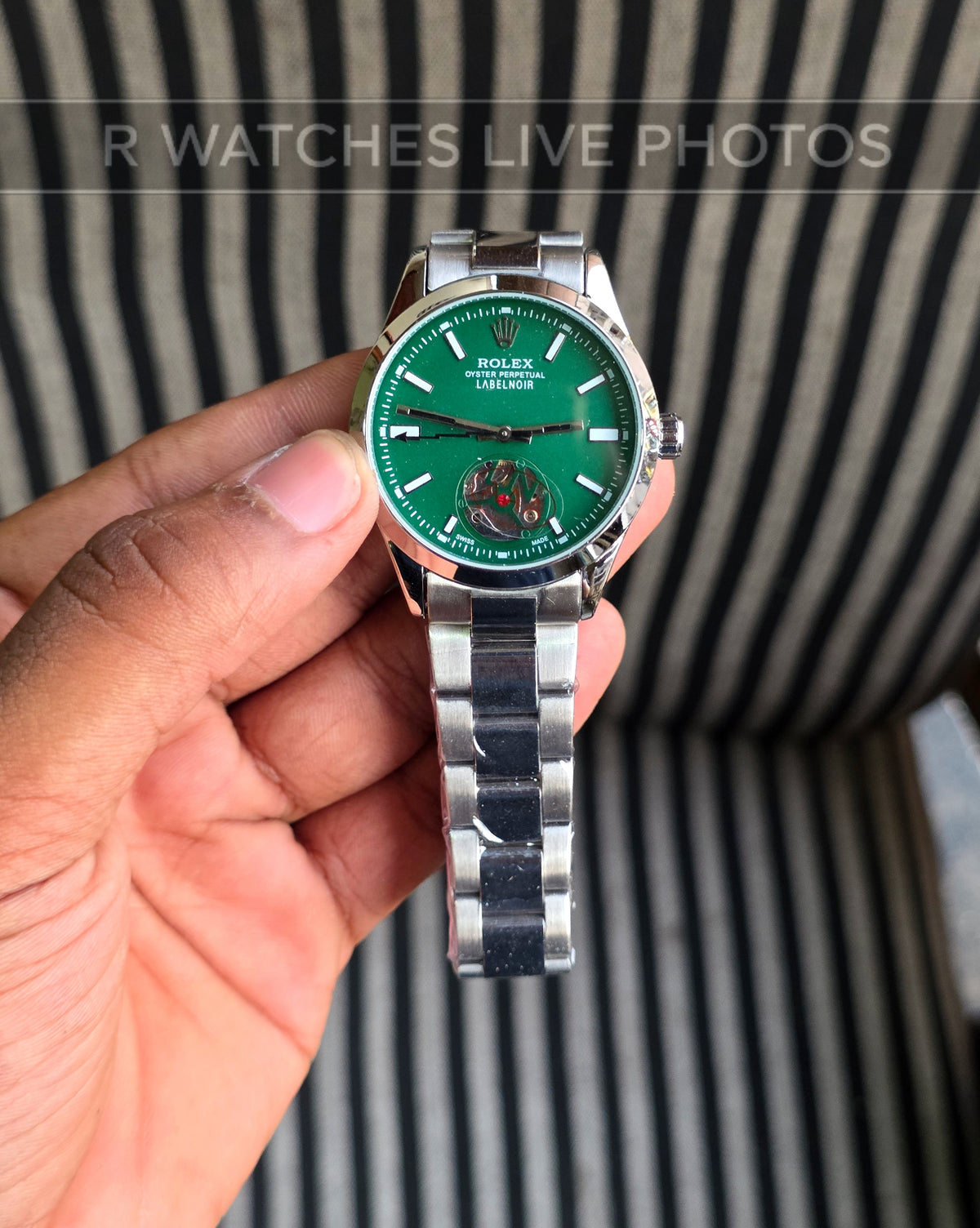 (OS)📷⭐ Rolex Automatic Green Silver ( RXAM4)
