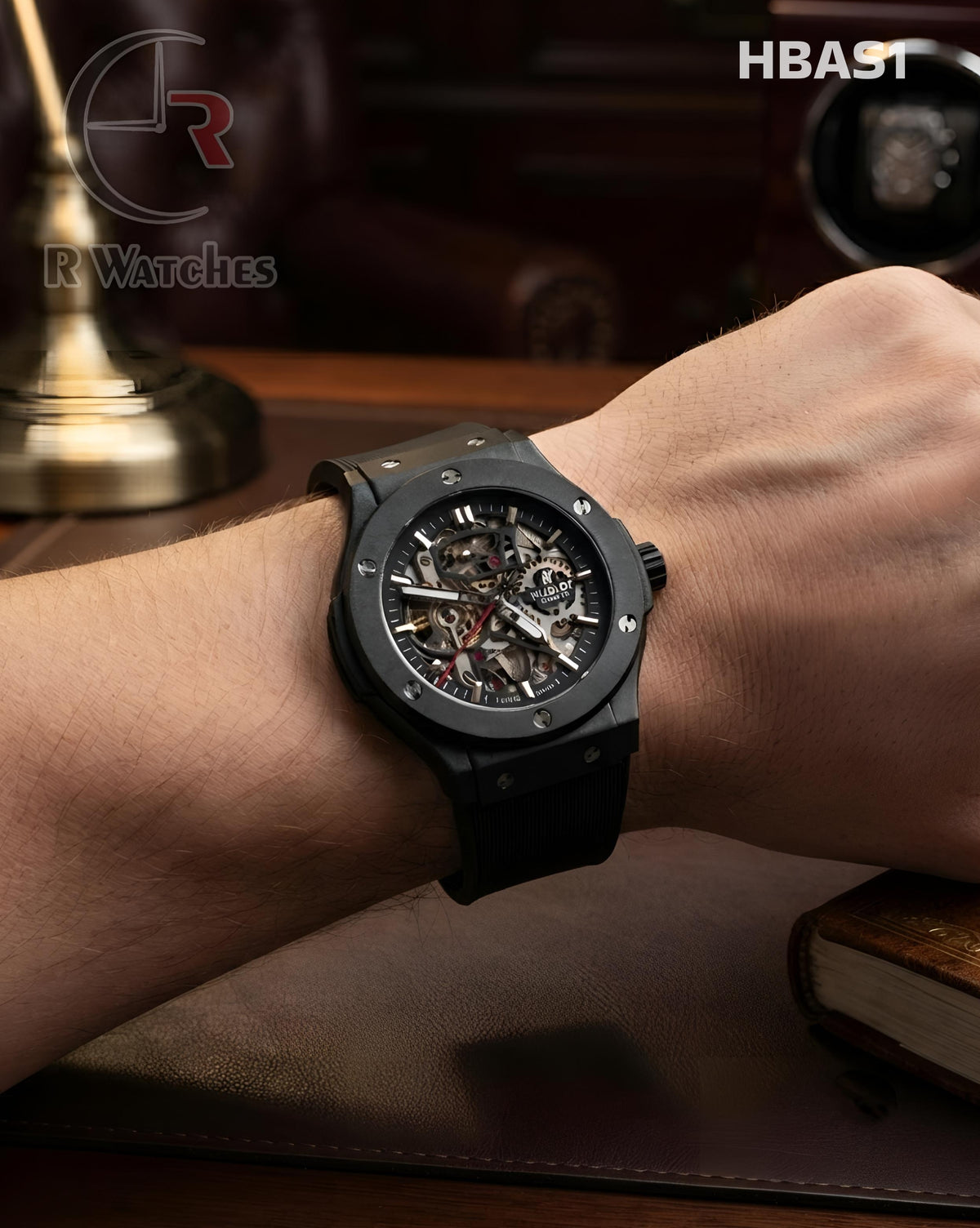 (OS)🖤⭐ Hublot automatic silicon full black (HBAS1)