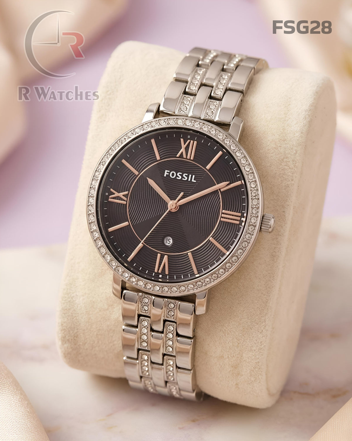 (OS)🖤⭐ Fossil Girls Silver Black Dial (FSG28)