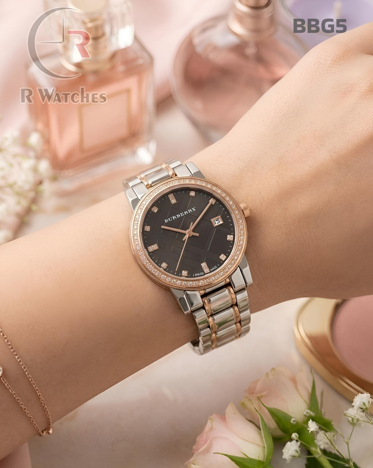 (OS)🖤⭐ Burberry girls dual tone black (BBG5)
