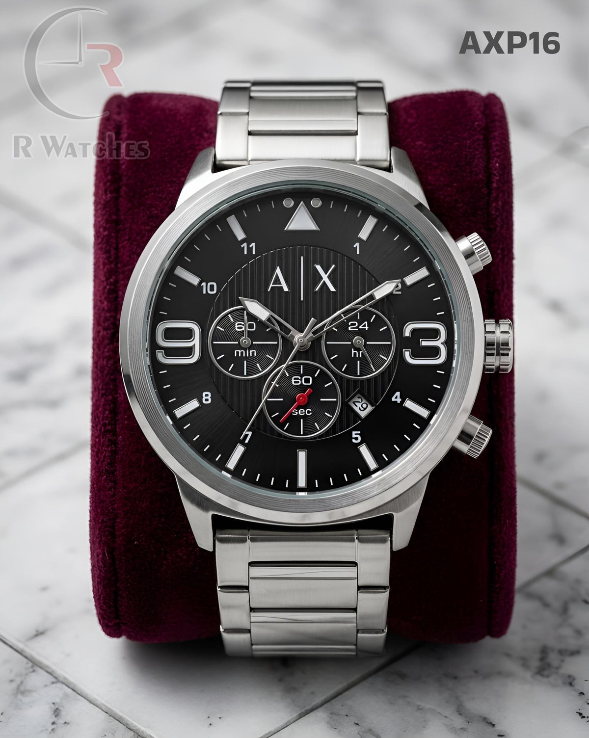 (OS2)🖤⭐ AX Silver Black Dial (AXP16)
