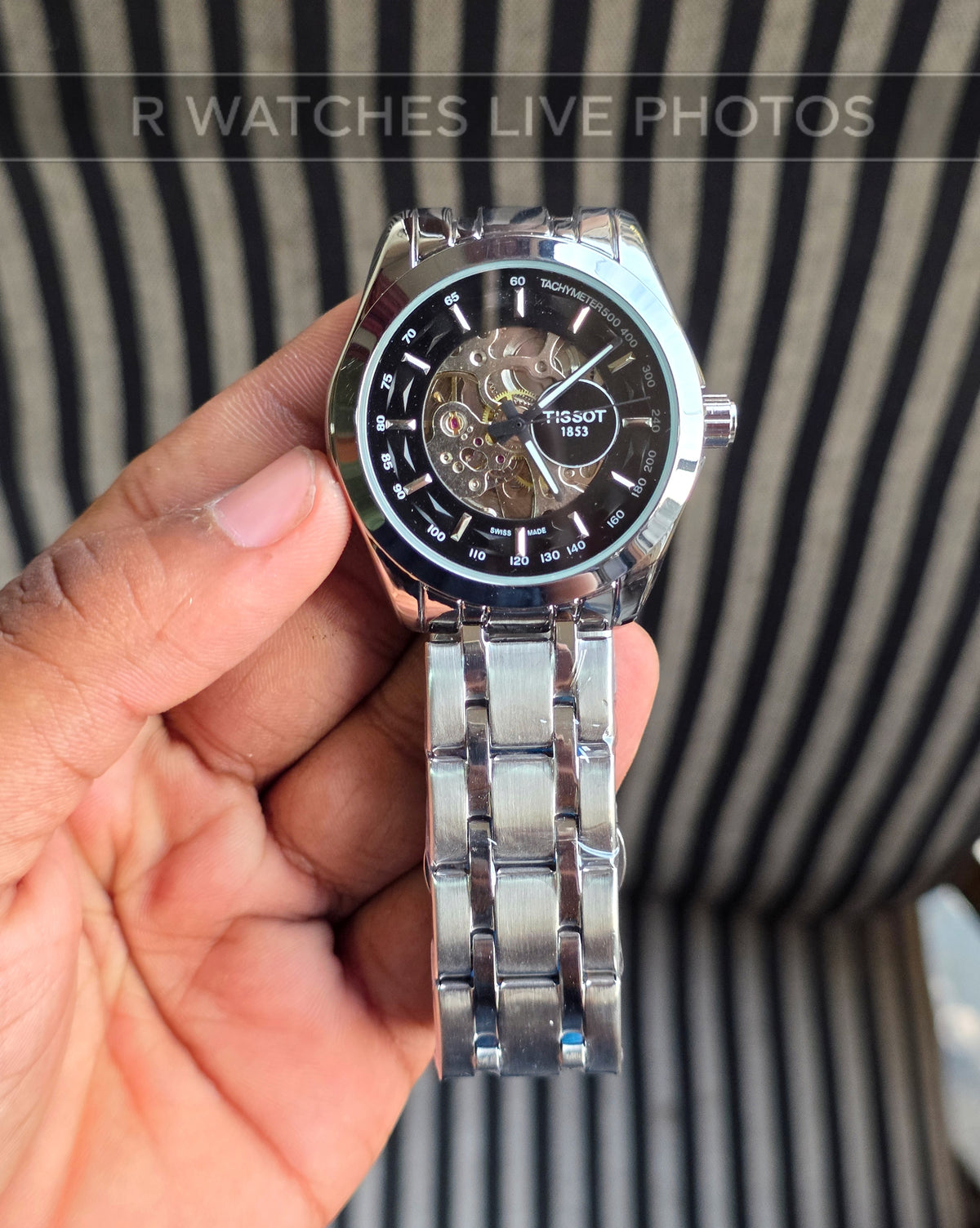 (OS2)📷⬆️⭐🔁 Tissot Automatic Metal silver black dial (TSAM26)