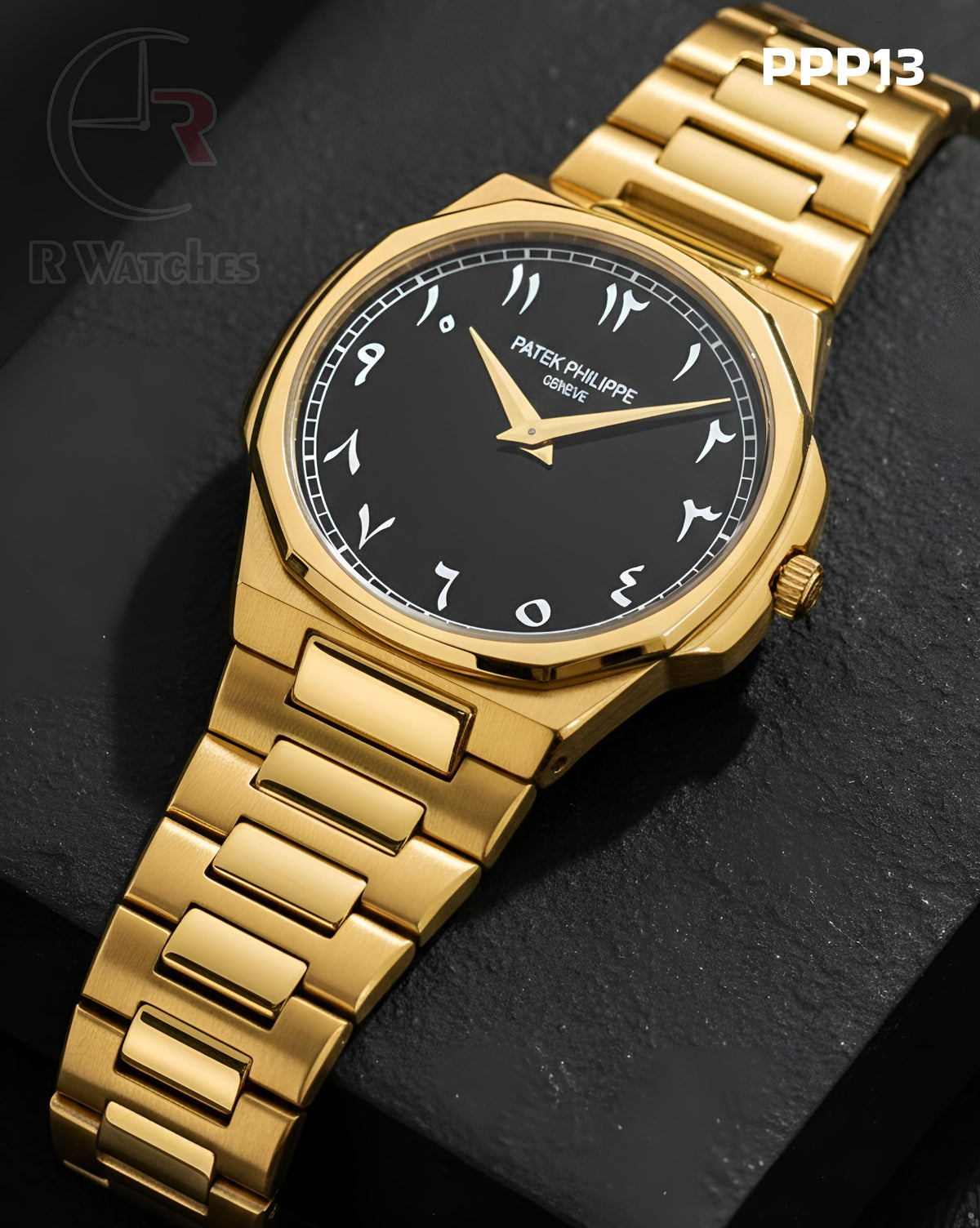 (OS)π€β Patek Philippe Gold Black Arabic Dial (PPP13)