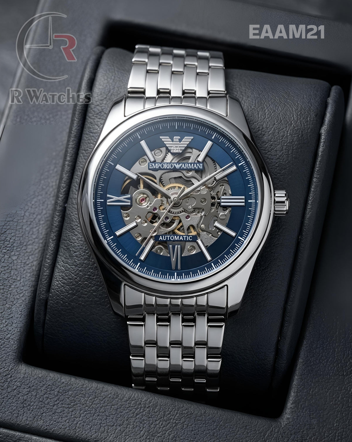 (OS)🖤⭐ Armani Automatic Blue Silver (EAAM21)