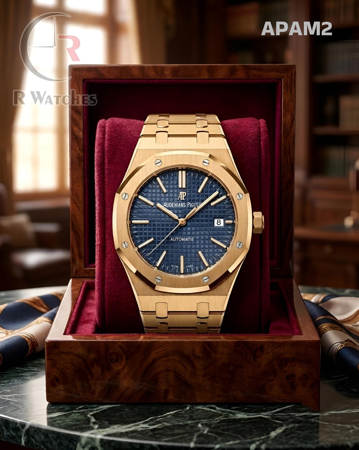 (OS)🖤⬆️⭐🔁 AP Master Automatic Rose Gold Blue (APAM2)