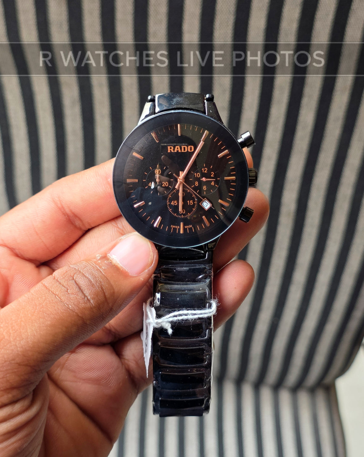 (OS2)📷⭐ Rado Full Black Rose Gold Dial (RDP60)