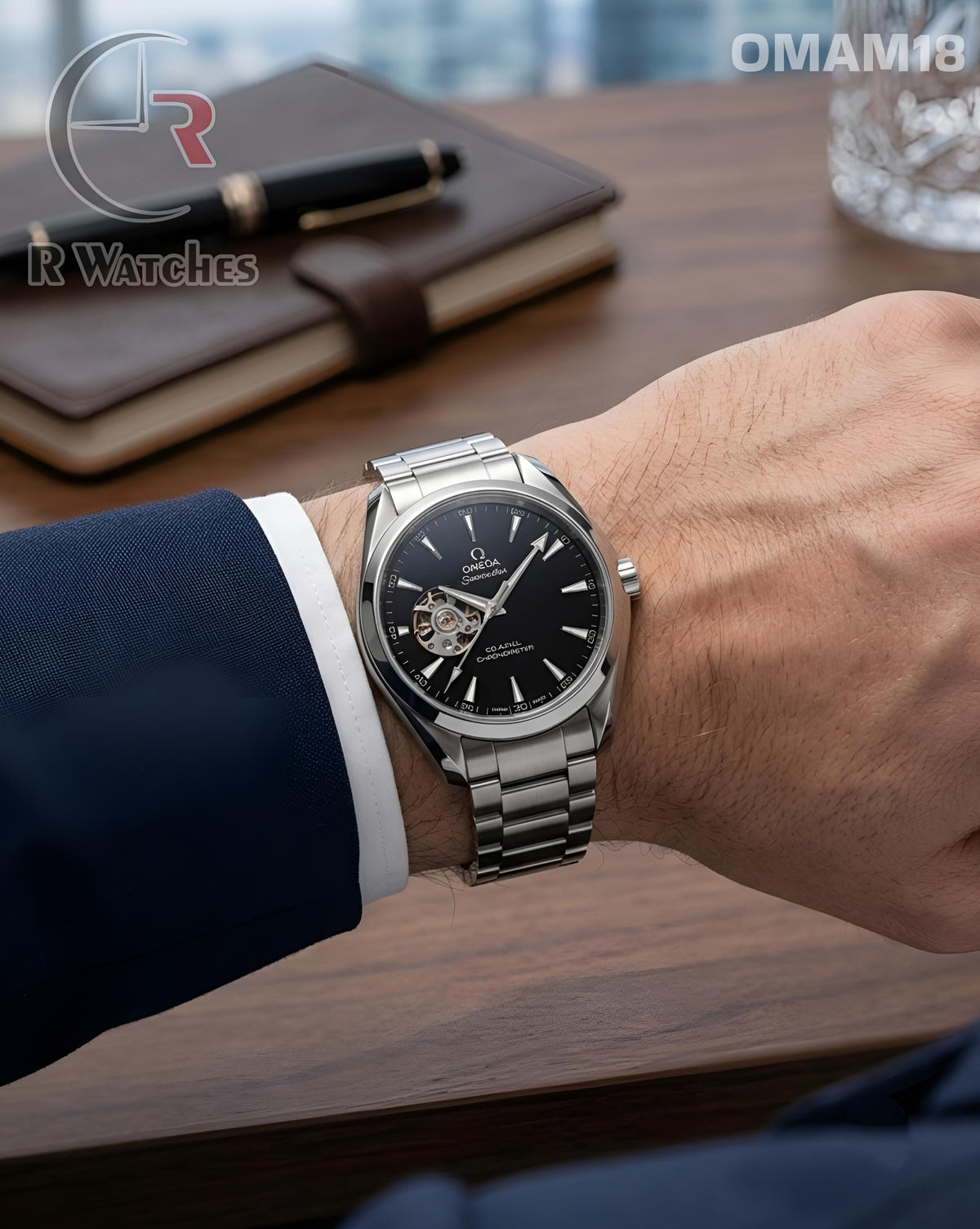 (OS)🖤⭐ Omega Automatic Black Silver (OMAM18)