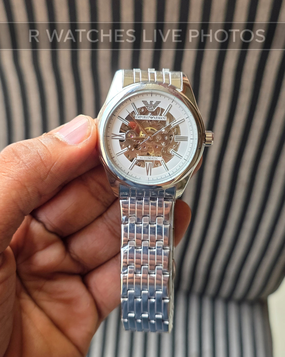 (OS2)🖤⭐ Armani Automatic White Silver (EAAM17)