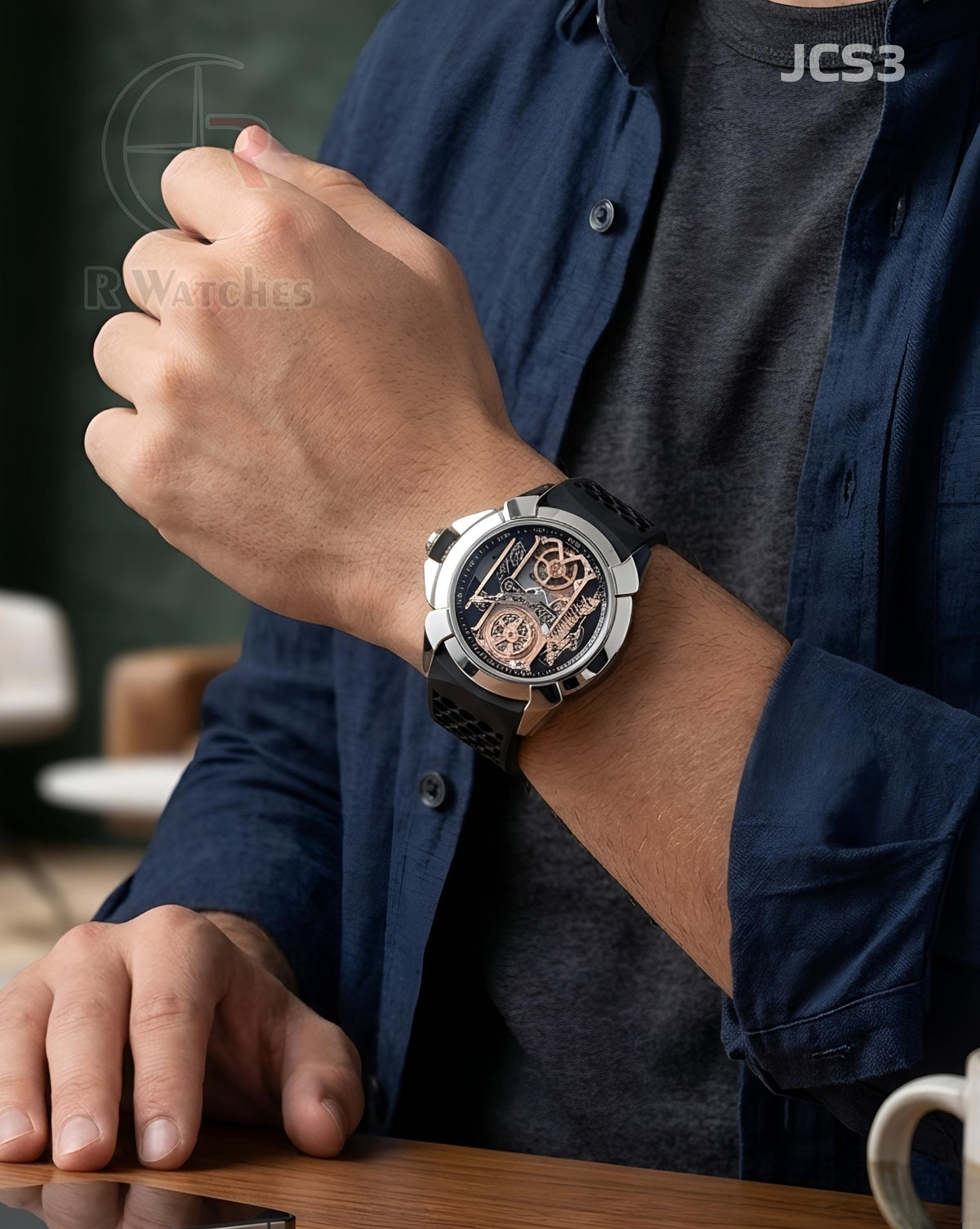 (OS)🖤⭐ Jacob CR 7 Silicon Black Silver (JCS3)