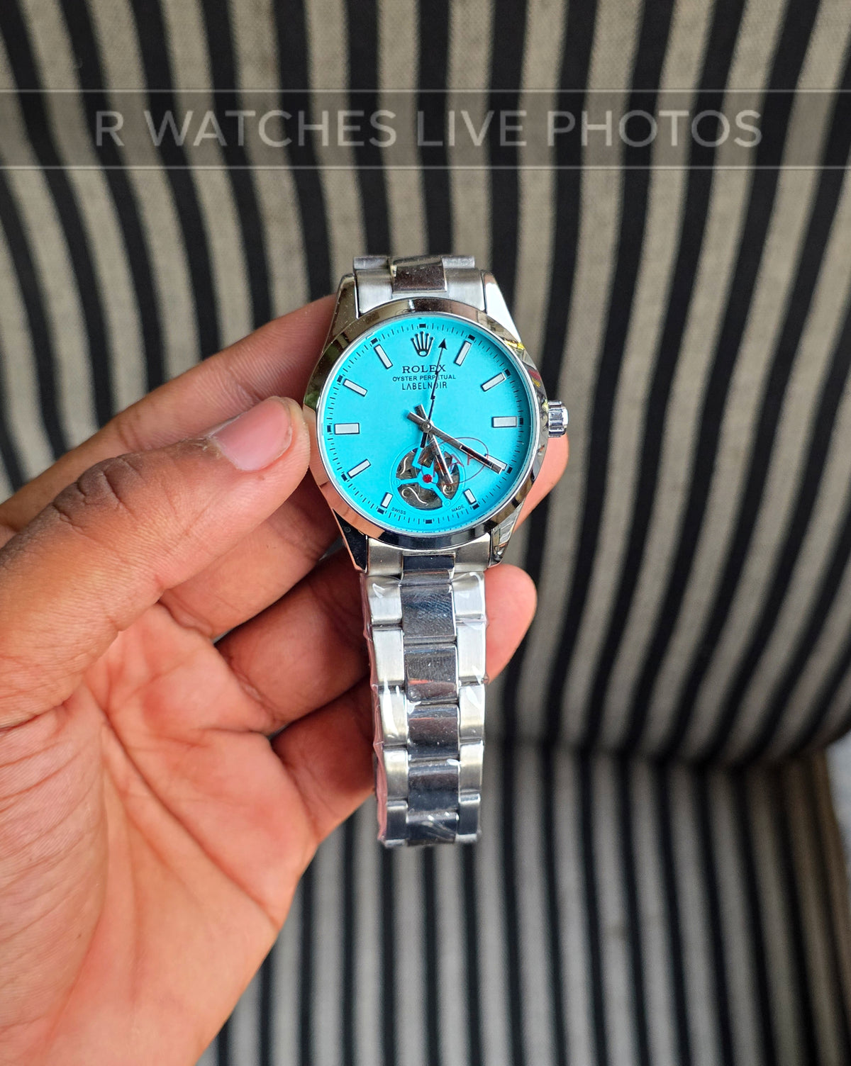 (OS)📷⭐ Rolex Automatic Tiffany Blue Silver ( RXAM5)