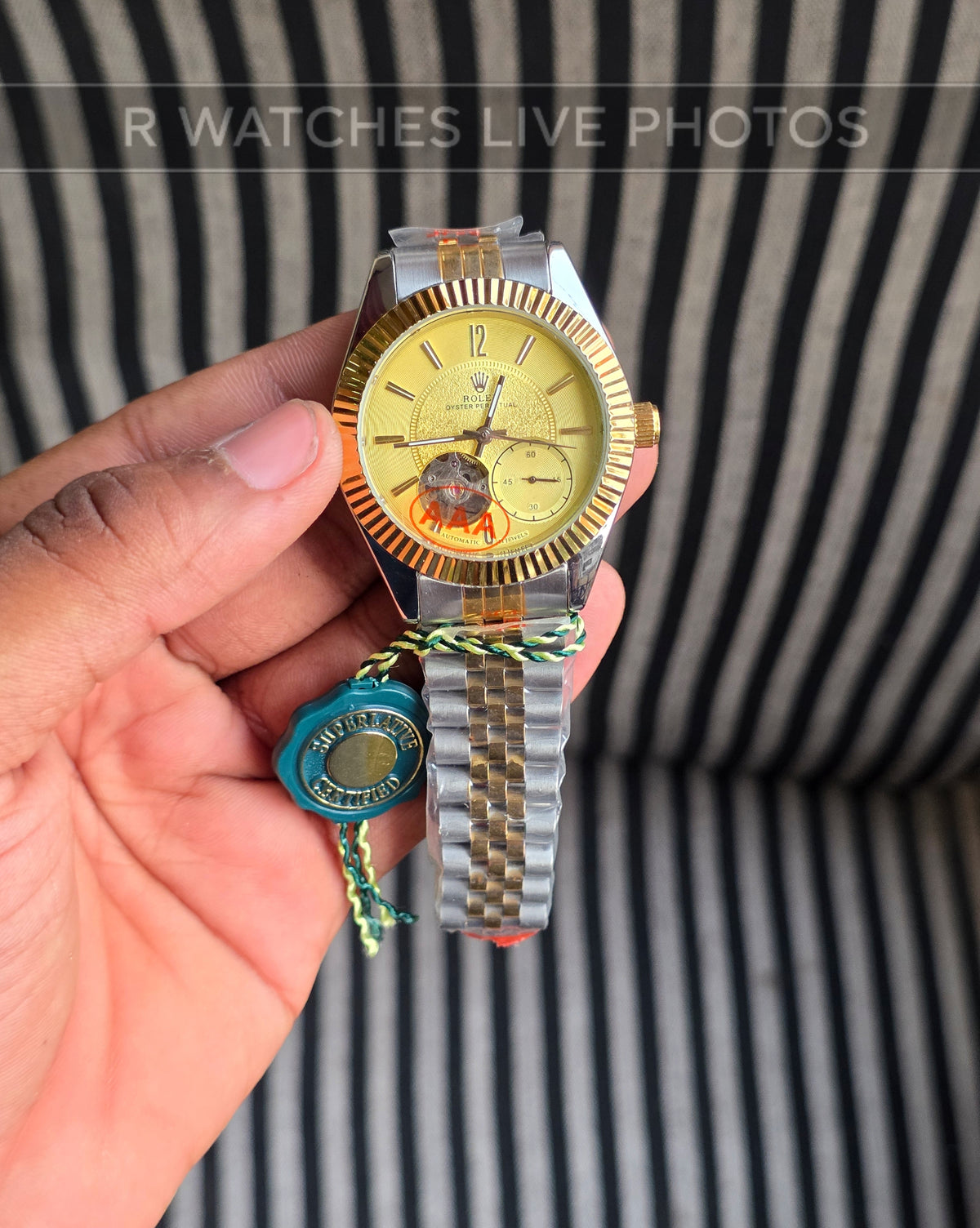 (SS)📷⬆️⭐🔁 Rolex Automatic Dual Tone Gold Dial ( RXAM14)