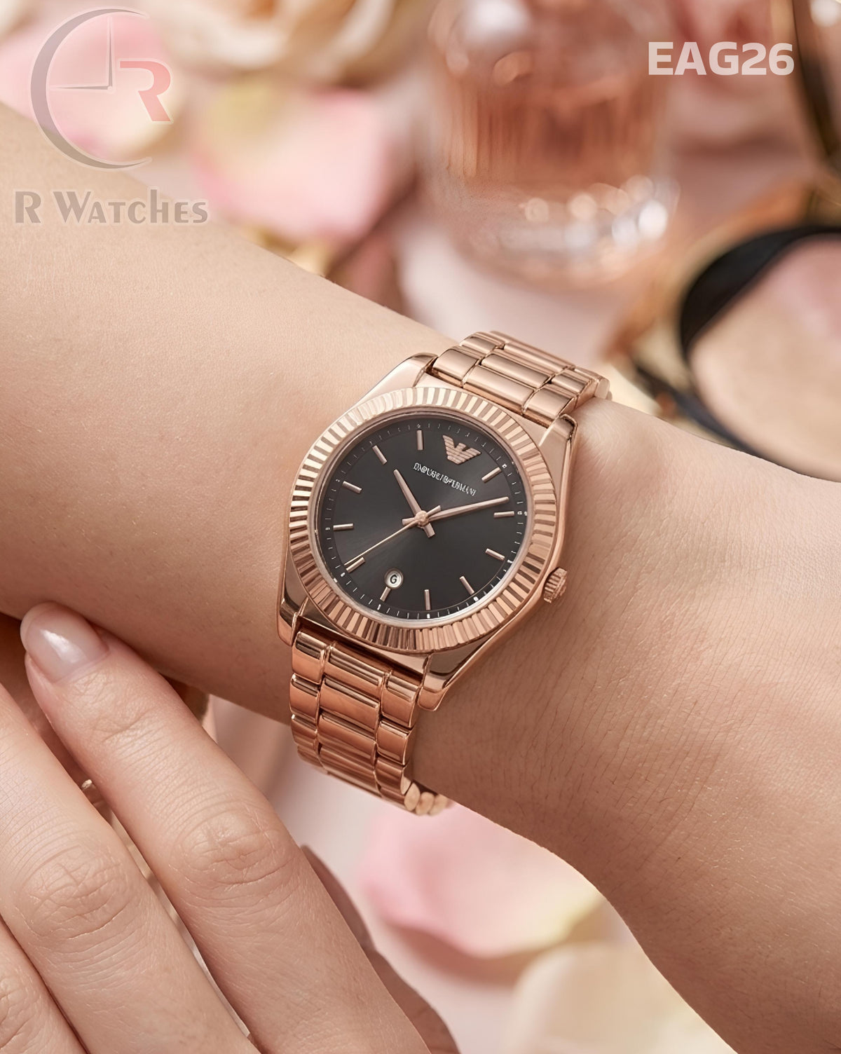 (SS)🖤 Armani rose gold black (EAG26)