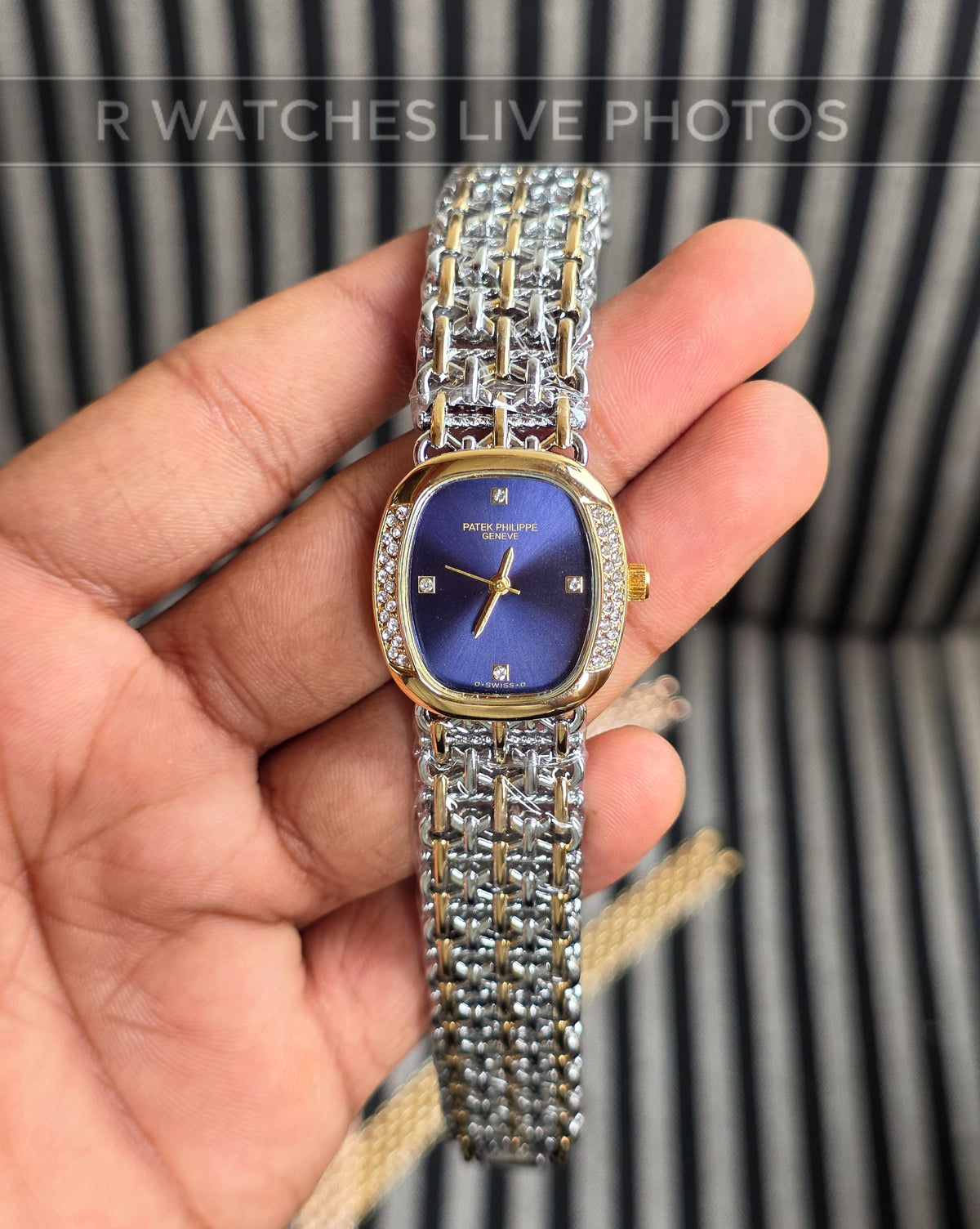 (OS)🖤⭐ Patek Philippe Girls Diamond Dual Tone Blue (PPG15)