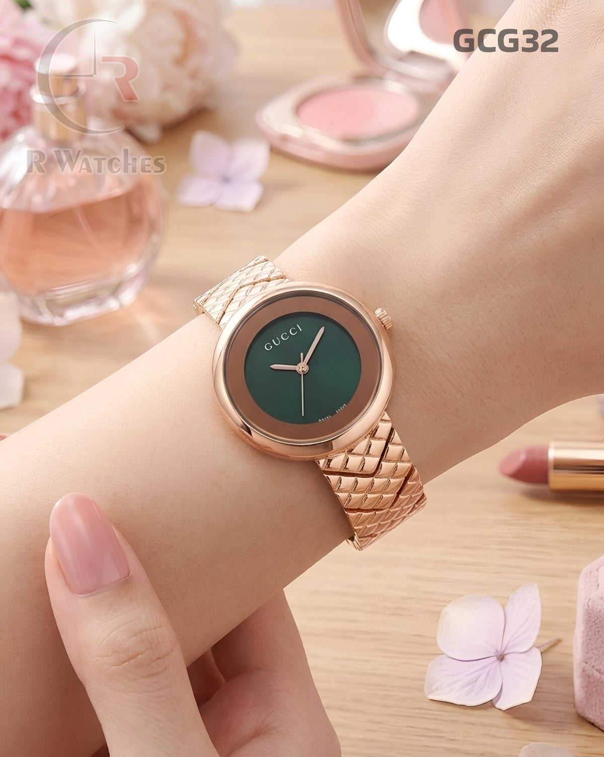 (OS)🖤⭐ Gucci Girls Rose Gold Green (GCG32)