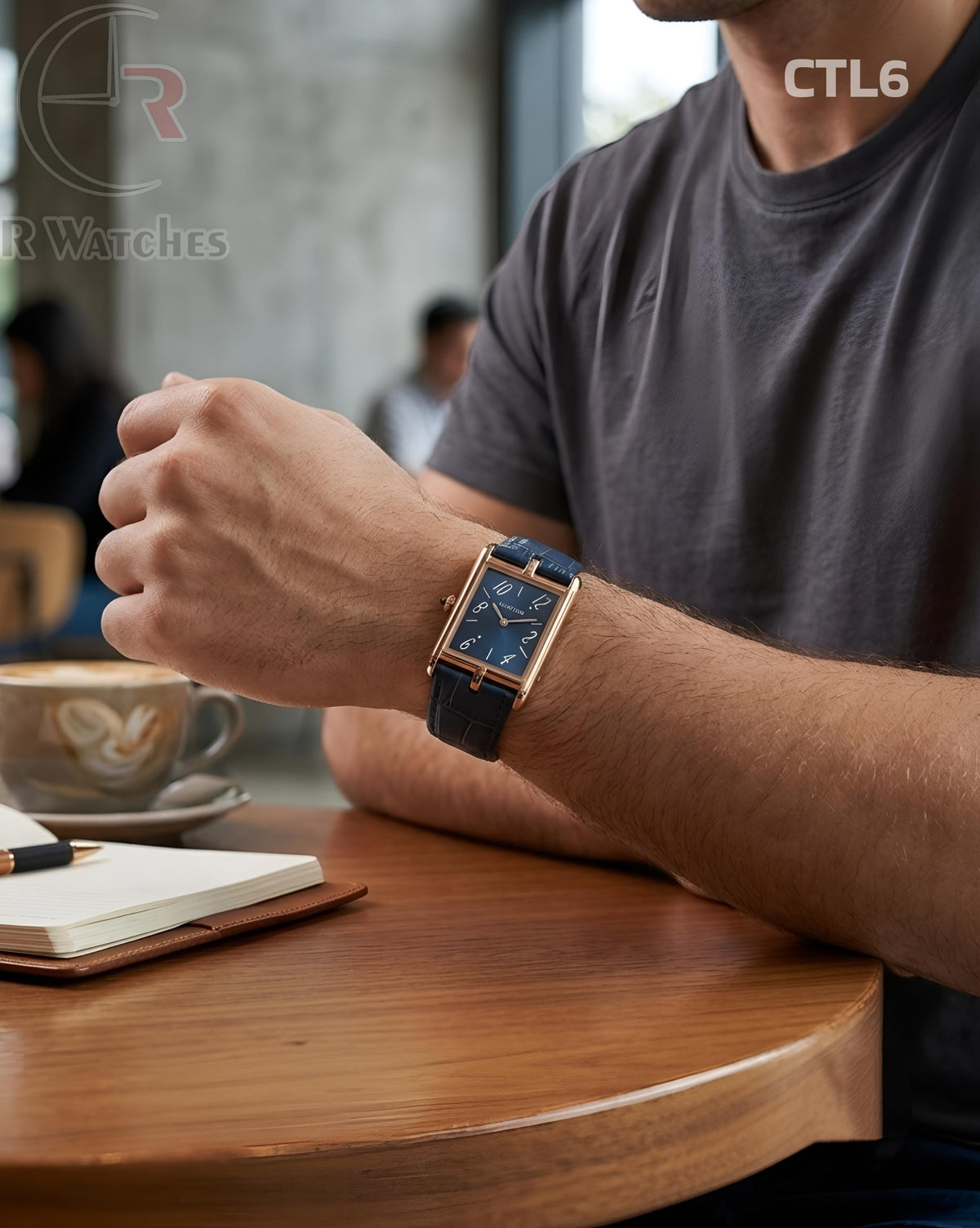 (OS)🖤⭐ Cartier Leather Rose Gold Blue (CTL6)