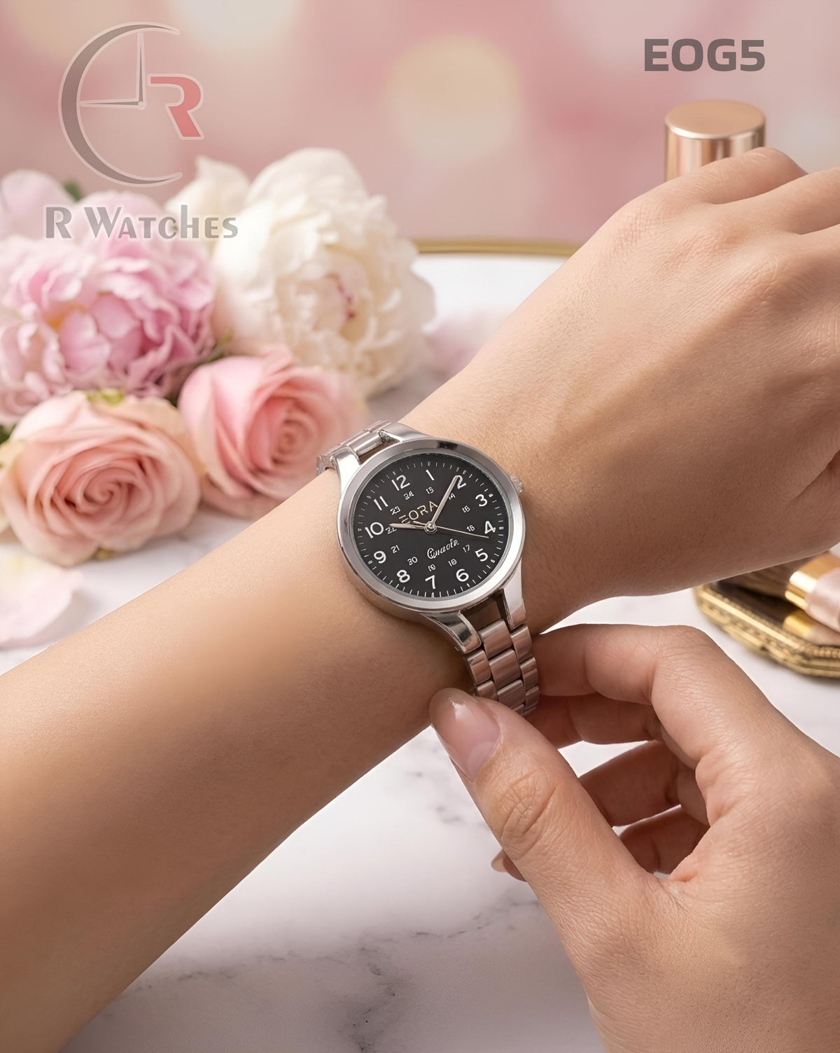 (OS)🖤⭐ Eora Girls Silver Black Dial (EOG5)