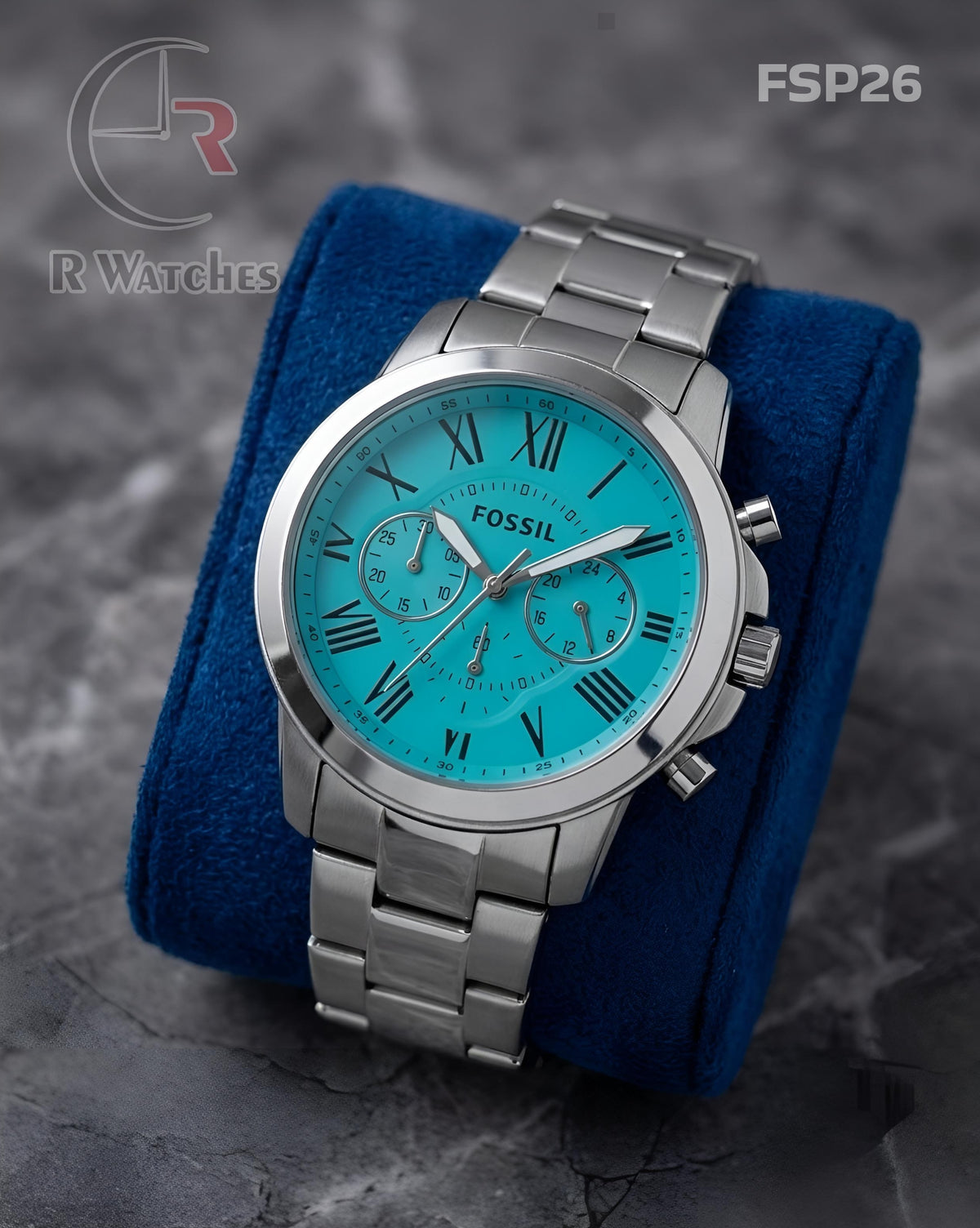 (OS)🖤⬆️⭐ Fossil Premium Silver blue dial (FSP26)