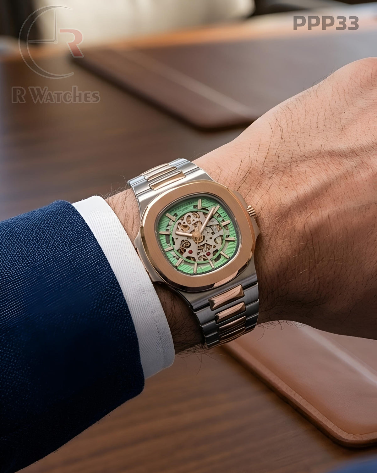 (OS)π€β Patek Philippe Machinery Rose Gold Green (PPP33)