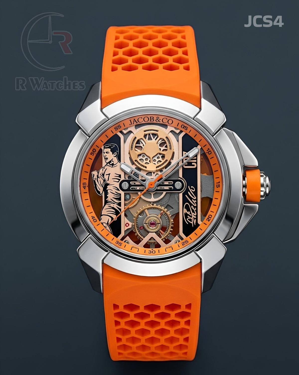 (SS)🖤⭐ Jacob CR 7 Silicon Orange Silver (JCS4)