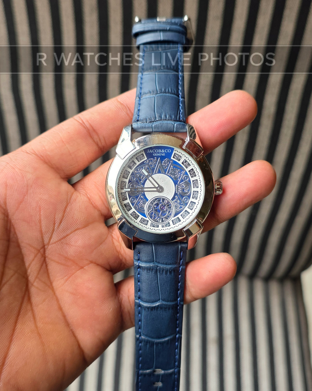 (OS)🖤⭐ Jacob & Co Leather Silver Blue (JCL3)