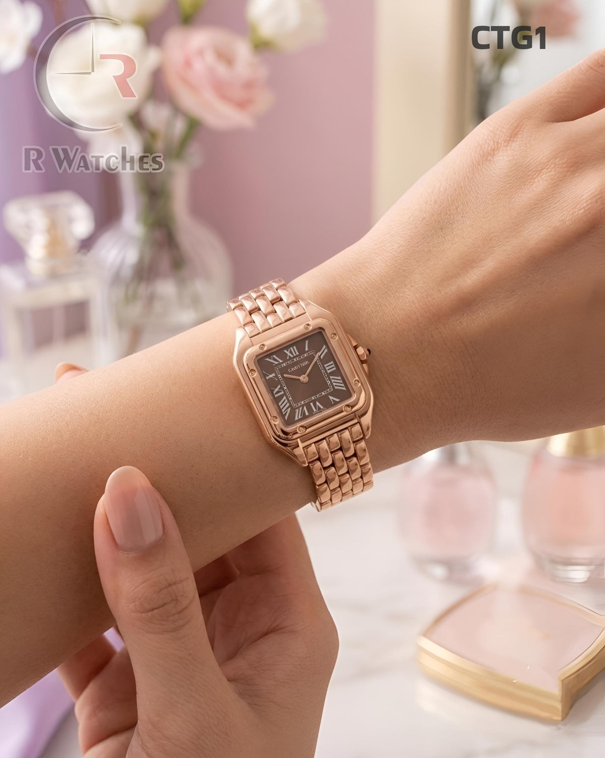 (OS)🖤⭐ Cartier Girls Rose Gold Brown (CTG1)