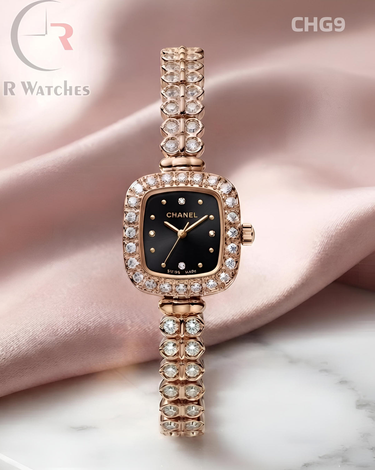 (OS)🖤⭐ Chanel Girls Diamond Rose Gold Black (CHG9)