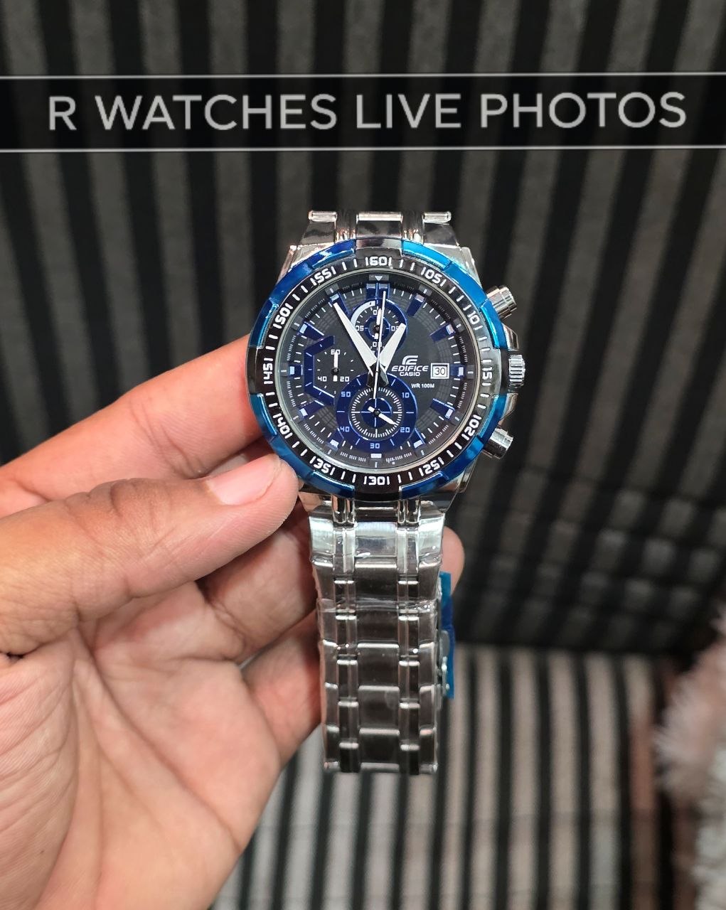 (SS)🖤⬆️⭐ Casio Edifice silver blue (CSP6)