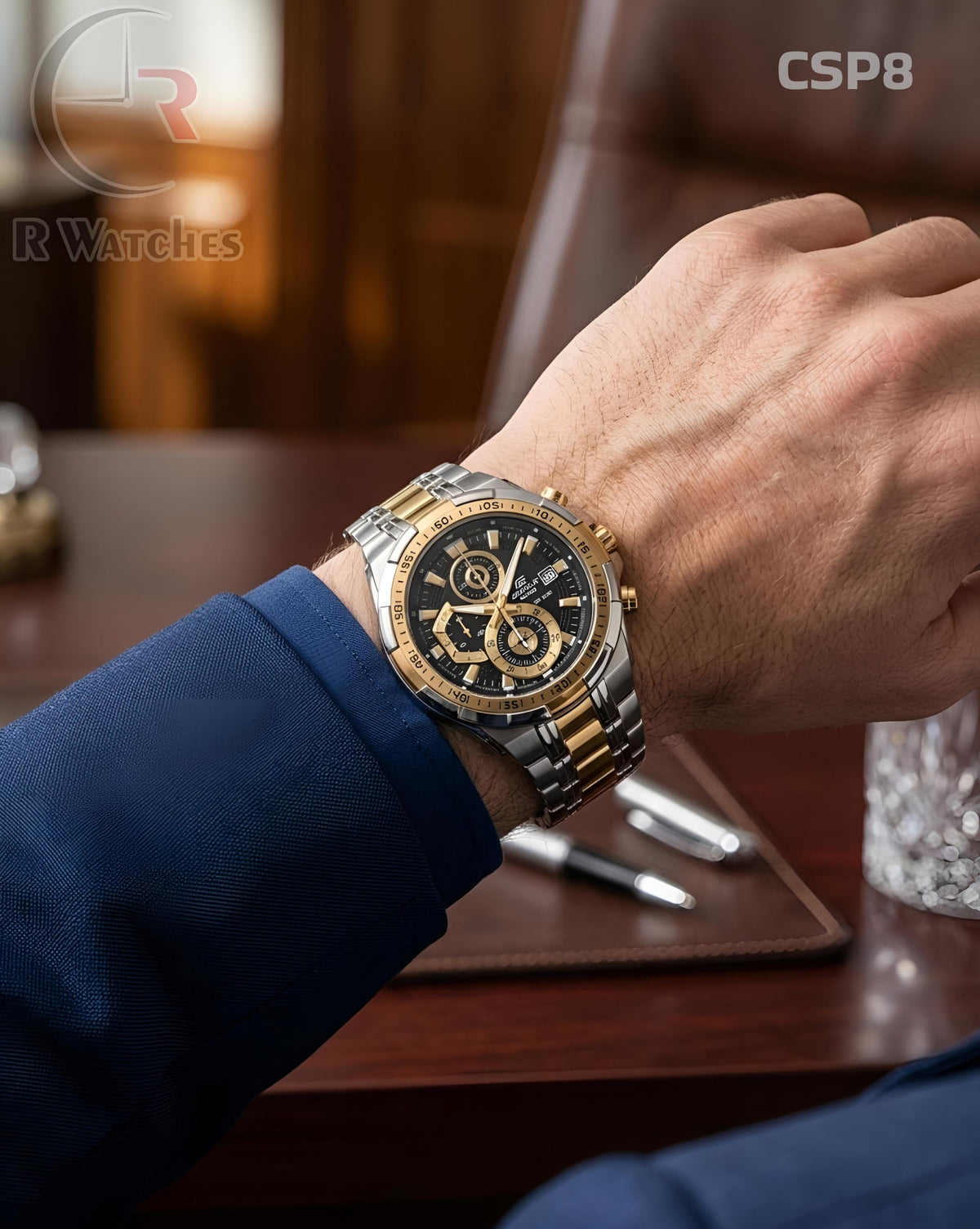 (SS2)🖤⬆️⭐ Casio Edifice dual tone black (CSP8)