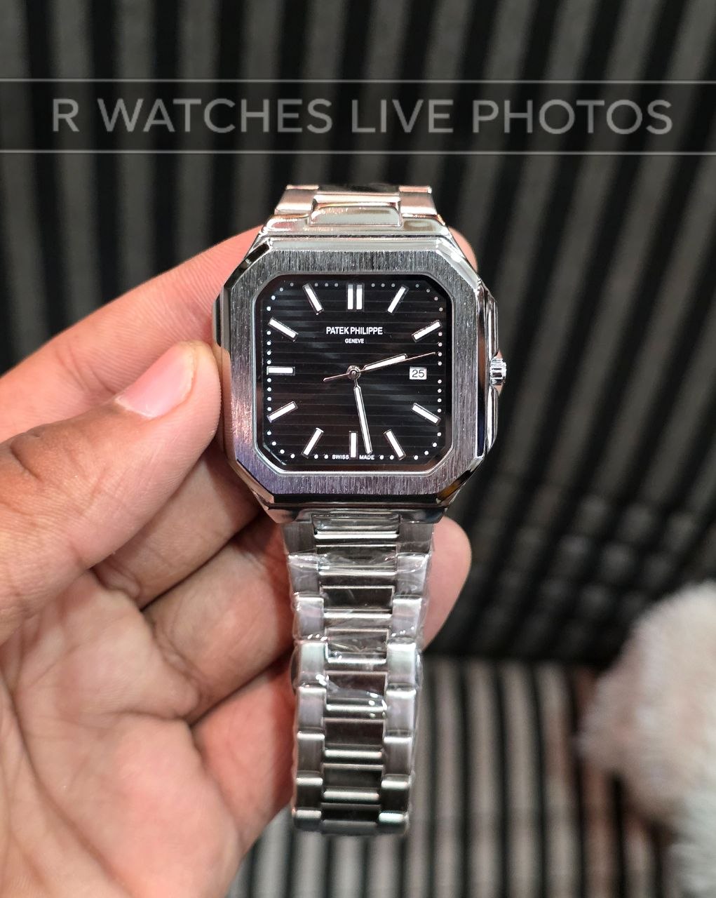 (OS2)π€β Patek Philippe Silver Black Dial (PPP37)