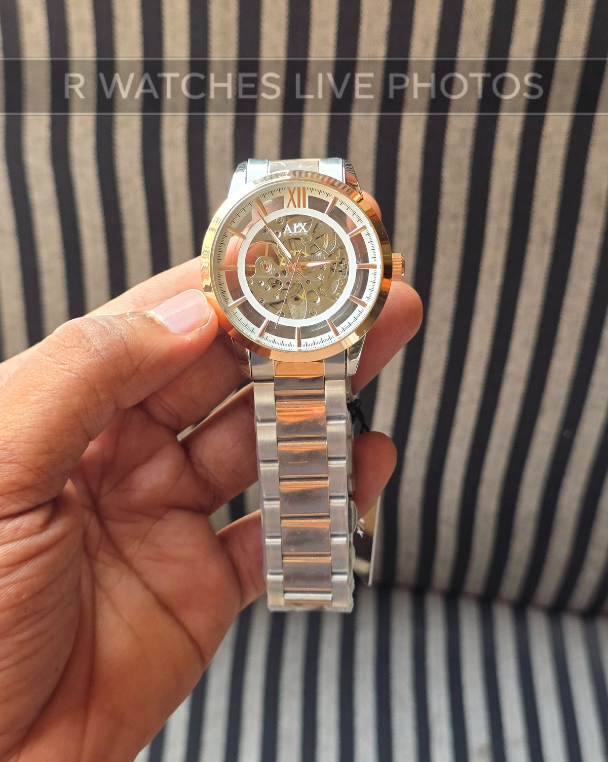 (OS)🖤⭐ AX Automatic Rose Gold White (AXAM10)