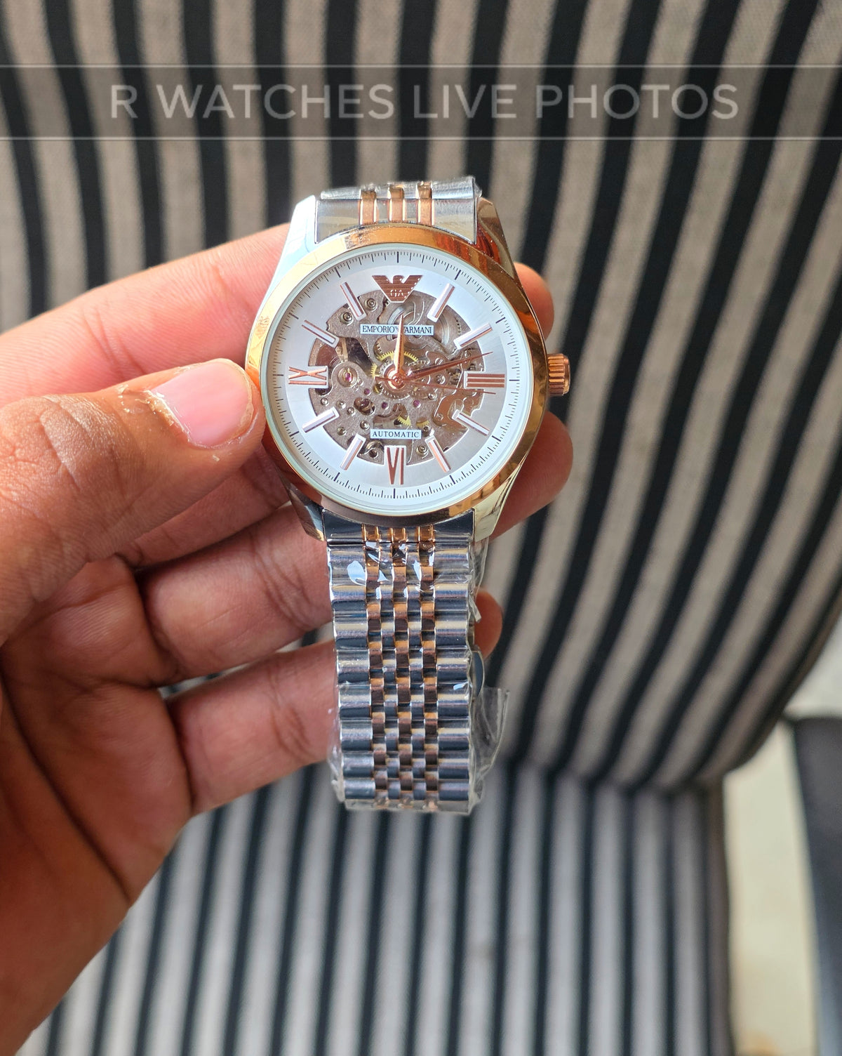 (OS)🖤⭐ Armani Automatic Rose Gold White (EAAM3)