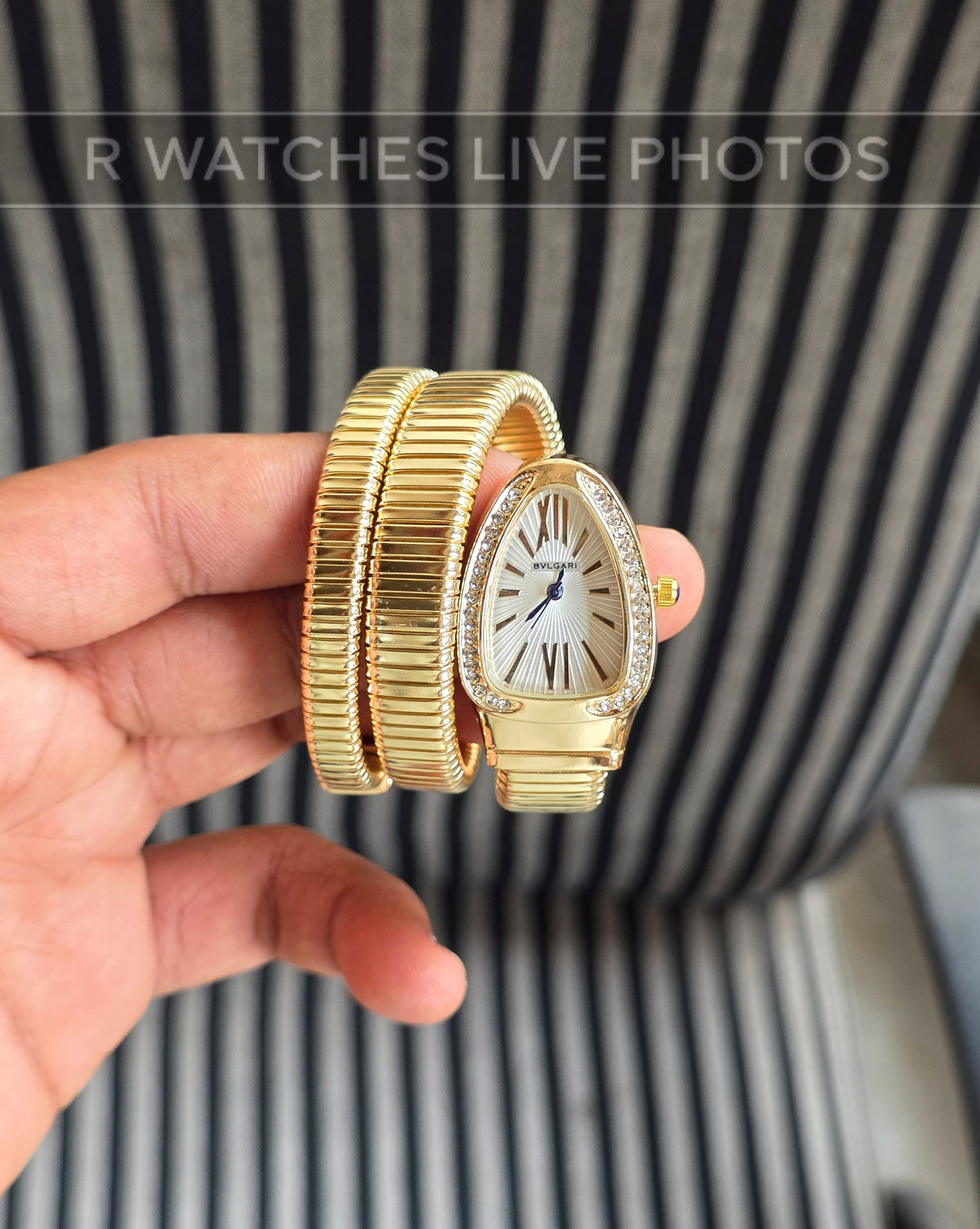 (SS)🖤⬆️⭐ Bvlgari Girls Snake Diamond Gold White (BVG11)